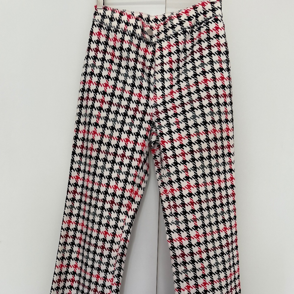 BLDWN Piper Graphic Houndstooth Wide Bottom Style  Pant Size 27